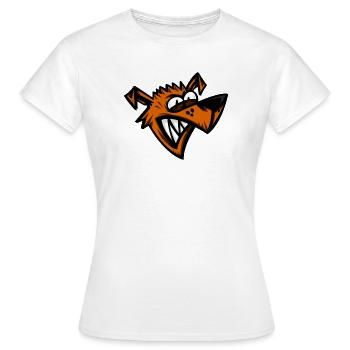 Lustiger Verrückter Hund Cartoon Kopf - Frauen T-Shirt - Weiß - Vorne - AI Model Female 172 dark (172cm)