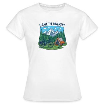 Entkommen Sie dem Pflaster-Fahrrad-Campingvektor - Frauen T-Shirt - Weiß - Vorne - AI Model Female 172 dark (172cm)