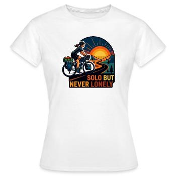 Art cycliste solo mais jamais solitaire - T-shirt Femme - blanc - Devant - AI Model Female 172 dark (172cm)