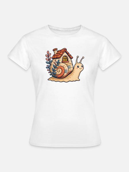 Schneckenhaus Illustration - Frauen T-Shirt - Weiß