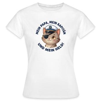 Mein Papa Kapitän und Held - Frauen T-Shirt - Weiß - Vorne - AI Model Female 172 dark (172cm)