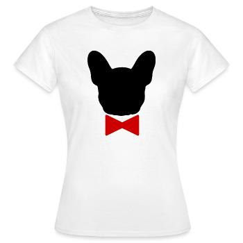 Boubou-Fliege - 001 - Frauen T-Shirt - Weiß - Vorne - AI Model Female 172 dark (172cm)