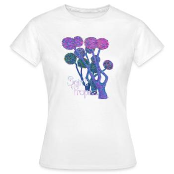 Neon Lices : Paysage onirique de Saint-Tropez - Art moderne - T-shirt Femme - blanc - Devant - AI Model Female 172 dark (172cm)