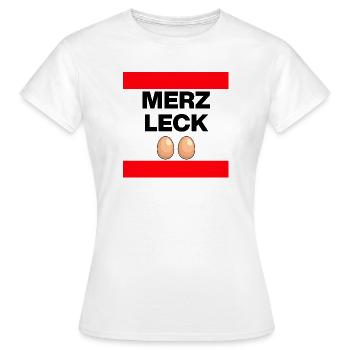 MRZ LCK EIER, Humor, MÄRZ LECK EIER, Mehrzweckeier - Frauen T-Shirt - Weiß - Vorne - AI Model Female 172 dark (172cm)