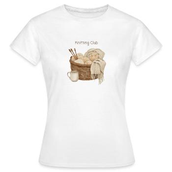 Knitting Club Stricken Cozy Hobby - Women's T-Shirt - white - Front - AI Model Female 172 dark (172cm)