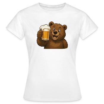 Bär mit Bierkrug Feier - Frauen T-Shirt - Weiß - Vorne - AI Model Female 172 dark (172cm)