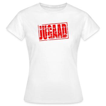 Jugaad. जुगाड़  - Women's T-Shirt - white - Front - AI Model Female 172 dark (172cm)