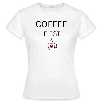 Herzbecher KaffeeLiebe - Frauen T-Shirt - Weiß - Vorne - AI Model Female 172 dark (172cm)