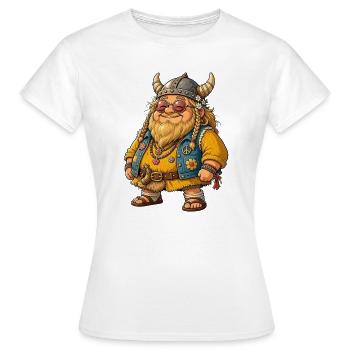 Cute Hippie Viking: Funny Retro Father's Day - Women's T-Shirt - white - Front - AI Model Female 172 dark (172cm)