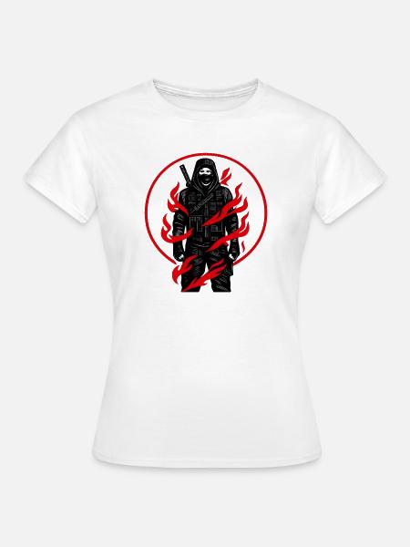 Flammenritter im Schatten - Frauen T-Shirt - Weiß