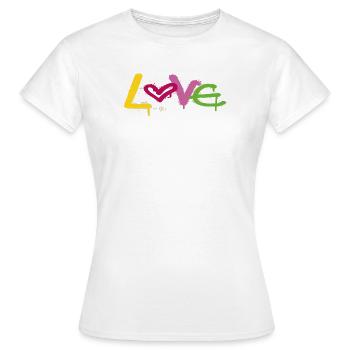 Pride Graffiti Liebe - Frauen T-Shirt - Weiß - Vorne - AI Model Female 172 dark (172cm)