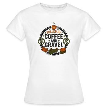 Powered By Coffee And Gravel Cycling Shirt - Frauen T-Shirt - Weiß - Vorne - AI Model Female 172 dark (172cm)