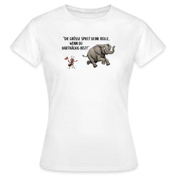 Die Größe spielt keine Rolle - Frauen T-Shirt - Weiß - Vorne - AI Model Female 172 dark (172cm)