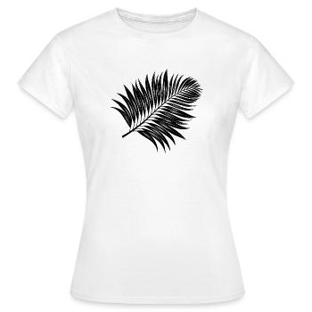 Tropisches Palmblatt - Frauen T-Shirt - Weiß - Vorne - AI Model Female 172 dark (172cm)