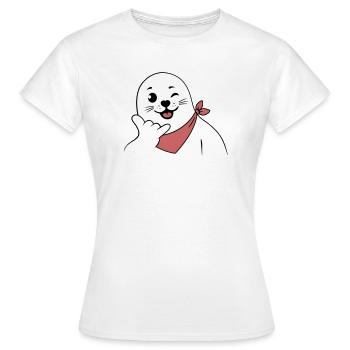Winking Seal Wearing a Bandana Throwing Shaka Sign - Women's T-Shirt - white - Front - AI Model Female 172 dark (172cm)