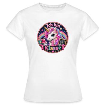 Ich bin 1. Klasse Einhorn - Frauen T-Shirt - Weiß - Vorne - AI Model Female 172 dark (172cm)