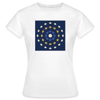 Blue and gold mandalas on a night background - Women's T-Shirt - white - Front - AI Model Female 172 dark (172cm)