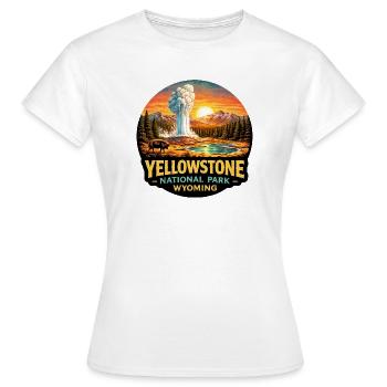 Nature d’aventure du parc national de Yellowstone - T-shirt Femme - blanc - Devant - AI Model Female 172 dark (172cm)
