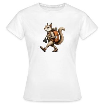Écureuil Explorateur randonneur Vintage - T-shirt Femme - blanc - Devant - AI Model Female 172 dark (172cm)
