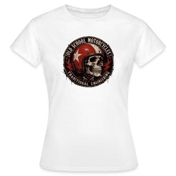 Old School Motorrad Skull Emblem - Frauen T-Shirt - Weiß - Vorne - AI Model Female 172 dark (172cm)