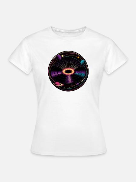 Gravity Well Vinyl-Schwarze-Loch-Physik - Frauen T-Shirt - Weiß