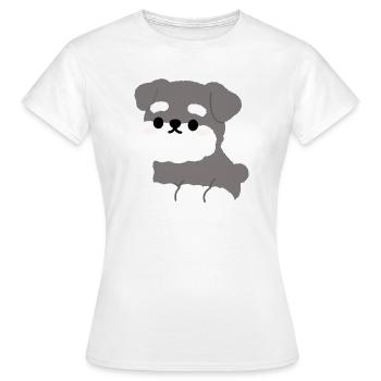 Grey Fluffy Schnauzer Pup Charm - Women's T-Shirt - white - Front - AI Model Female 172 dark (172cm)