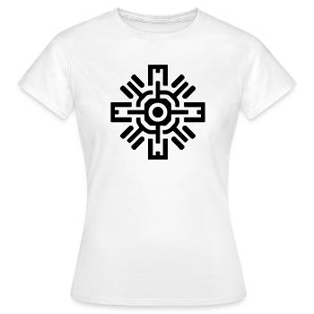 Aztekische Sonne - Frauen T-Shirt - Weiß - Vorne - AI Model Female 172 dark (172cm)