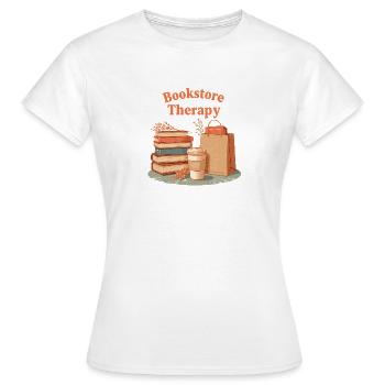 Thérapie en librairie Lecture de livres rétro - T-shirt Femme - blanc - Devant - AI Model Female 172 dark (172cm)