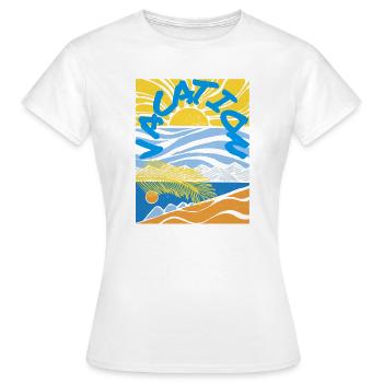 Vacation Sun Sea Sand Vintage Style - Women's T-Shirt - white - Front - AI Model Female 172 dark (172cm)