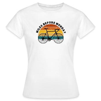 Silhouette du cycliste au coucher du soleil - T-shirt Femme - blanc - Devant - AI Model Female 172 dark (172cm)