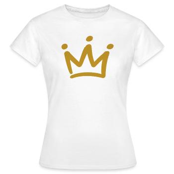 Goldene Kronen-Emblem - Frauen T-Shirt - Weiß - Vorne - AI Model Female 172 dark (172cm)