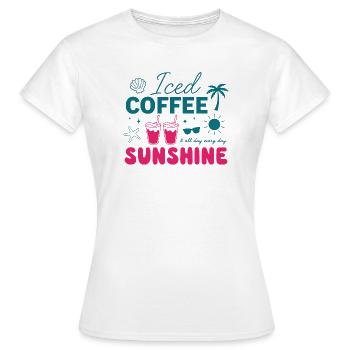 Iced Coffee & Sunshine: Summer Vibes - Women's T-Shirt - white - Front - AI Model Female 172 dark (172cm)