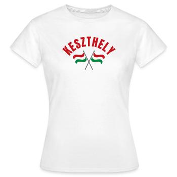 Drapeaux hongrois de Keszthely - T-shirt Femme - blanc - Devant - AI Model Female 172 dark (172cm)