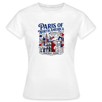 Paris d’Amérique du Nord, Montréal, Québec - T-shirt Femme - blanc - Devant - AI Model Female 172 dark (172cm)