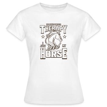 Don de la thérapie équestre - T-shirt Femme - blanc - Devant - AI Model Female 172 dark (172cm)