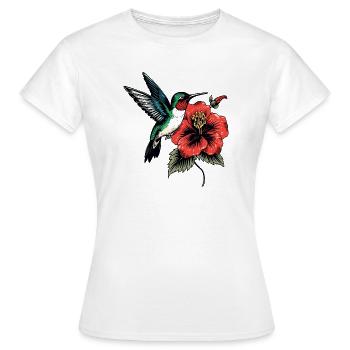 Battement d’ailes dans l’encre - T-shirt Femme - blanc - Devant - AI Model Female 172 dark (172cm)