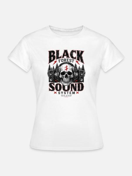 Black Forest Sound Skull - Frauen T-Shirt - Weiß