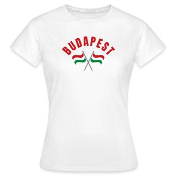Budapest Hungarian Flags - Women's T-Shirt - white - Front - AI Model Female 172 dark (172cm)