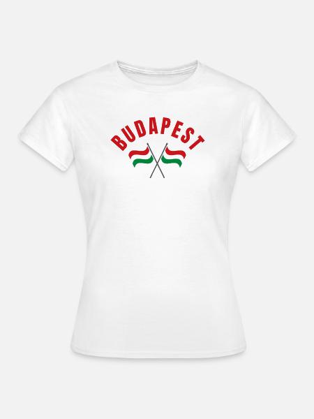 Budapest-Ungarische Flaggen - Frauen T-Shirt - Weiß