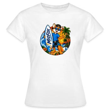 33_Miofox_Surfer4 - T-shirt Femme - blanc - Devant - AI Model Female 172 dark (172cm)