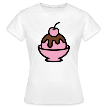 Sundae Cherry Artwork - Women's T-Shirt - white - Front - AI Model Female 172 dark (172cm)