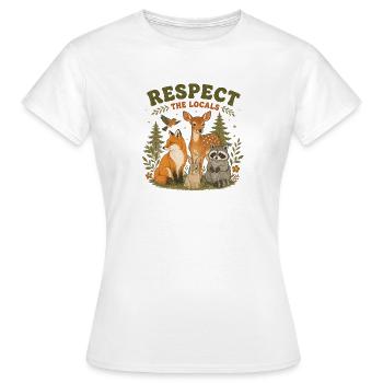 Respectez les locaux Forêt Animaux Rétro - T-shirt Femme - blanc - Devant - AI Model Female 172 dark (172cm)