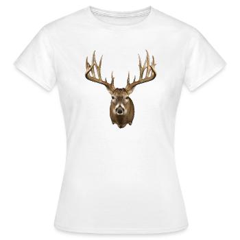Tête de cerf avec des bois majestueux - T-shirt Femme - blanc - Devant - AI Model Female 172 dark (172cm)