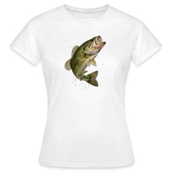 Basses dans le saut dynamique - T-shirt Femme - blanc - Devant - AI Model Female 172 dark (172cm)