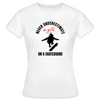 Skater Girl Power - Women's T-Shirt - white - Front - AI Model Female 172 dark (172cm)