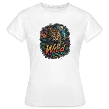 Tropical Bengal Cat with Lightning - Women's T-Shirt - white - Front - AI Model Female 172 dark (172cm)