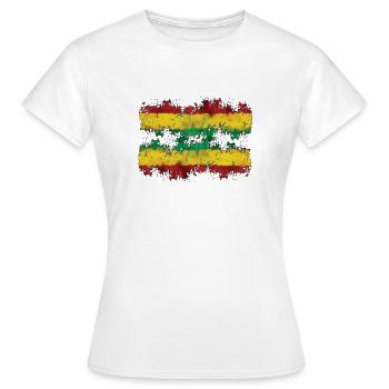 Mélange de drapeau rastafari Paint Splash - T-shirt Femme - blanc - Devant - AI Model Female 172 dark (172cm)
