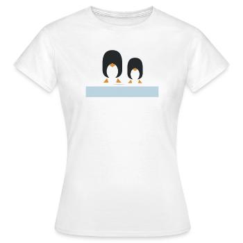 Geometric Black Penguins Duo - Women's T-Shirt - white - Front - AI Model Female 172 dark (172cm)