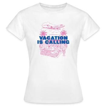 Vacation is calling - Women's T-Shirt - white - Front - AI Model Female 172 dark (172cm)