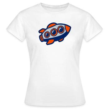 Illustration de la fusée spatiale - T-shirt Femme - blanc - Devant - AI Model Female 172 dark (172cm)